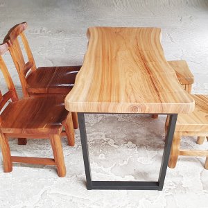 캄포나무 철재다리 식탁&amp;의자